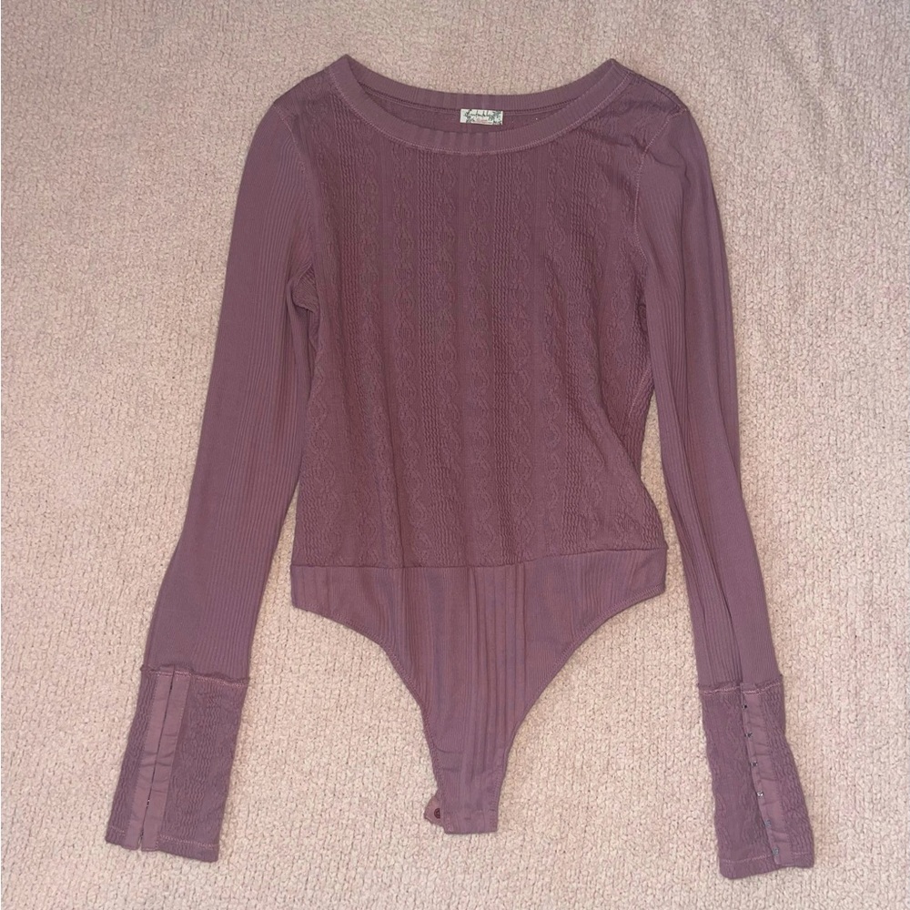 Free People Mauve Long Sleeve Bodysuit💟